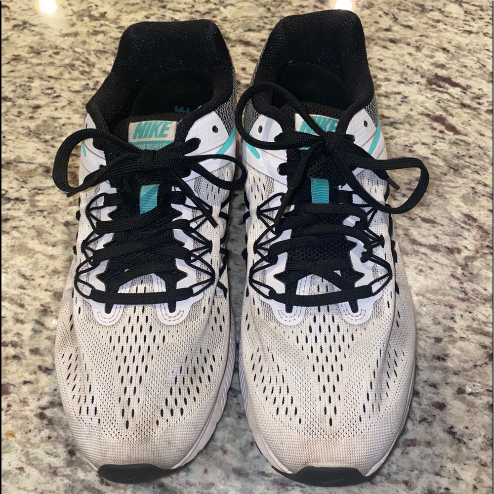 Nike black and teal running shoes